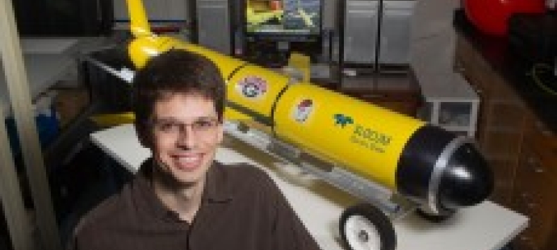researcher with glider