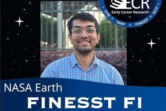 photo of man inset in graphic with text and logo, stars